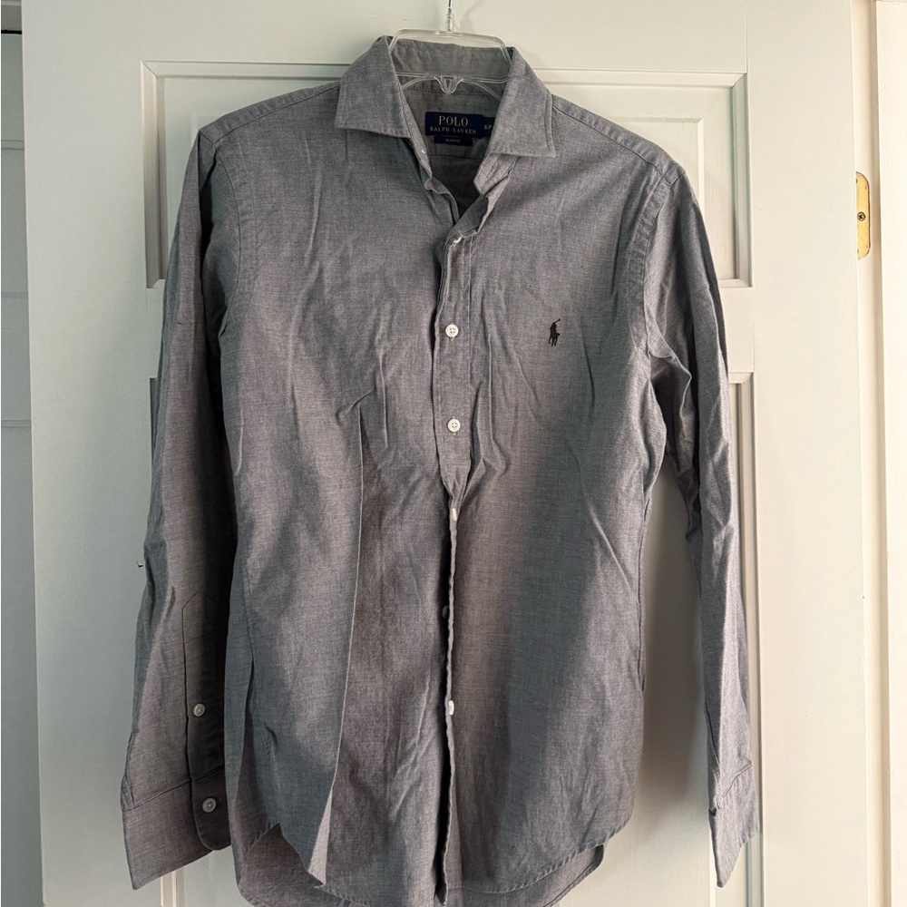 Ralph Lauren Men's Gray Oxford Button-Down Shirt